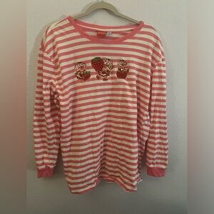 Strawberry Shortcake Embroidered Long Sleeve Shirt